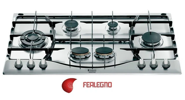 Tecnogas Piano Cottura Linea Next PN60GVF4FGX, incasso 60 cm, Acciaio INOX, 4 fuochi di cui una tripla corona, Gas, Griglie in Ghisa