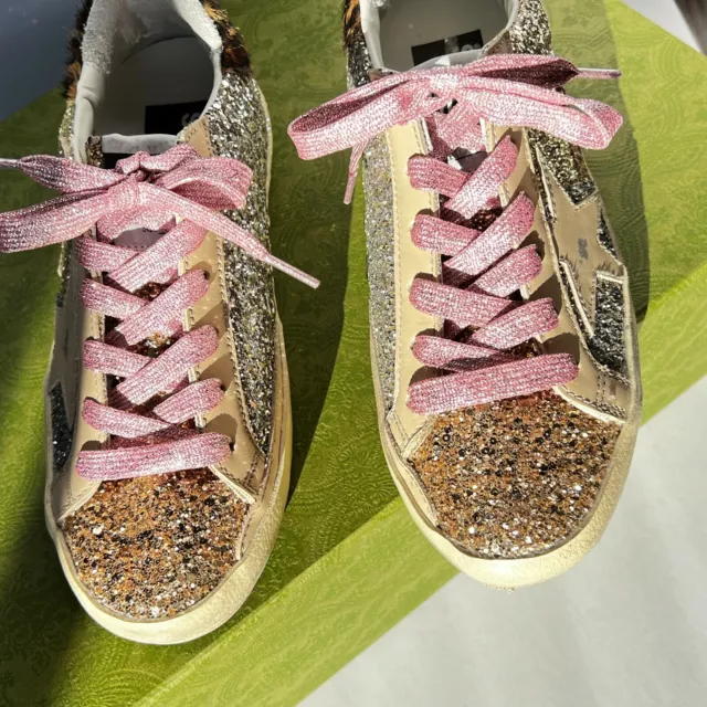 Shoelaces for Golden Goose Sneakers Glitter Metallic Sparkling 3