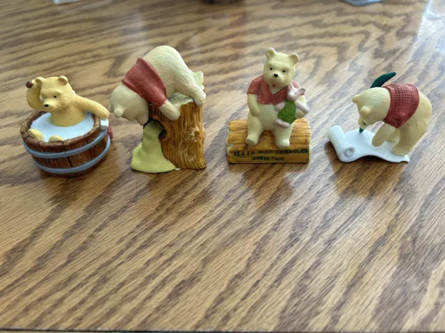 Vintage 1988 Disney Winnie the Pooh Ceramic Figure Willitts Design Lot Of 4