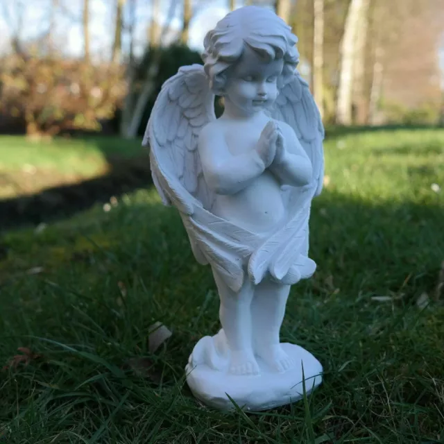 Engel Figur weiß Dekofigur Himmelsbote Grabengel Grabschmuck deko Gartenfigur