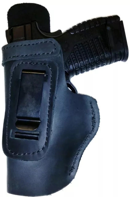 LT BLACK CUSTOM IWB Leather Holster YOUR CHOICE:rh,lh-laser-slide-cant-belt-mag+ 2