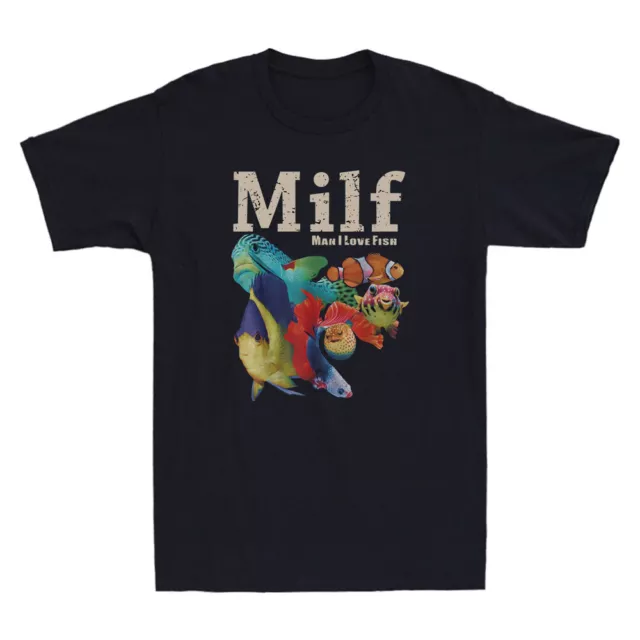 MILF Man I Love Fish Funny Fish Graphic Quote Vintage Men's Short Sleeve T-Shirt