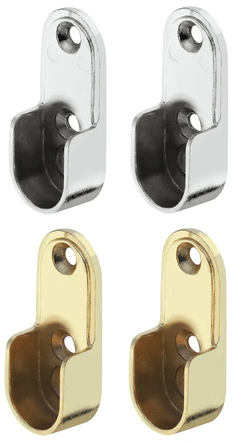 Kleiderstangenhalter 6-teilig - Für Ovale Schrankrohre 15mm Durchmesser