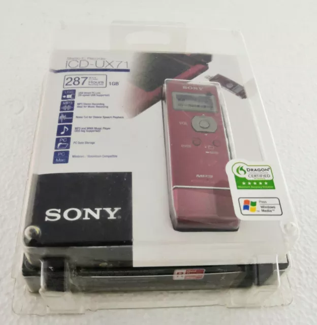 Sony ICD-UX71 RED Digital Voice Recorder with 1GB Flash Memory