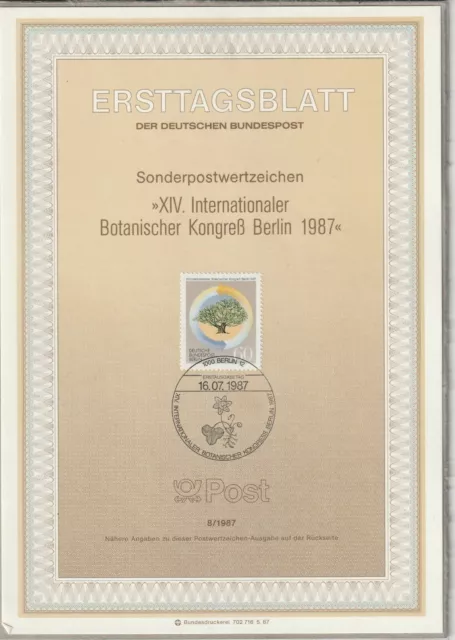 Ersttagsblatt ETB 8/1987 - "14. Internationaler Botanischer Kongress Berlin"