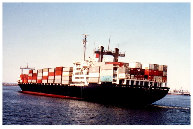 American Envoy (1972) Cargo Container Ship Photo Vintage 4x6" IMO 7116315