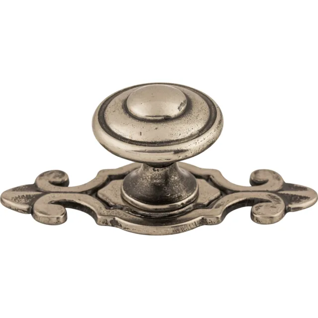 Top Knobs Cabinet  Canterbury Knob 1 1/4 Inch w/Backplate Pewter Antique
