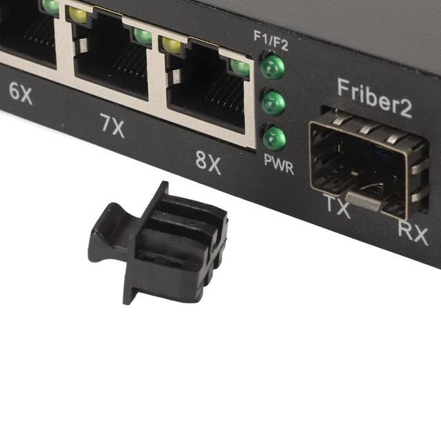 (Prise UE) Commutateur Fibre Optique 2 Ports Optiques RJ45 Port Plug And