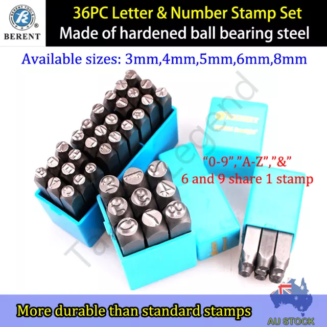 Heavy Duty Steel 36 Piece Letter & Number Stamp Durable Premium Stamps Set