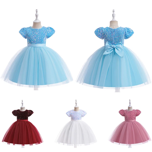 Abito bambino paillettes fiore bambina bambino principessa tulle tutu abiti da ballo
