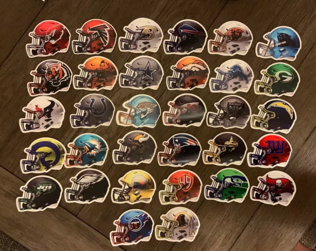 NFL Decal Sticker Football Shape Design Licensed Choose from all