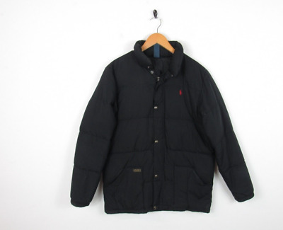 Giacca cappotto invernale da uomo Ralph Lauren nera tampone da esterno | M/ragazzi XL (18-20)