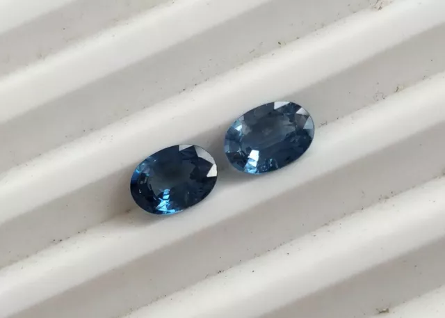 Burma Blue Sapphire Oval Matched pair 7x5 mm natural gemstones matching pair set