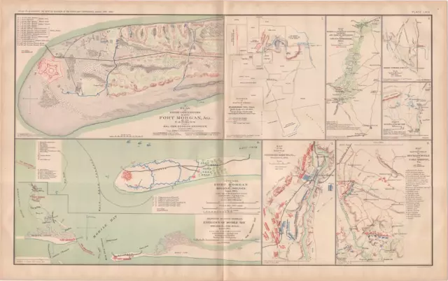 1891 Civil War Official Records Atlas Map-Plan-The Siege Of Fort Morgan-Plate 63