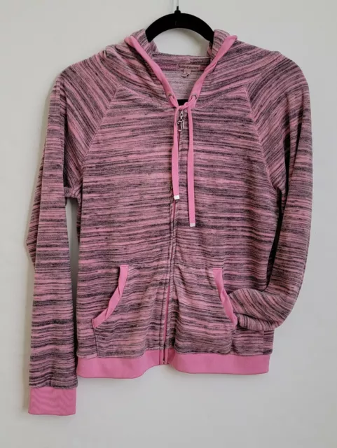 Juicy Couture Pink Gray Hoodie Full-Zip Jacket Size M