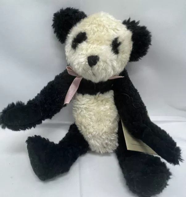 Boyds Bears PANDA Ogden B Bean Plush W/Purple Ribbon 1996 10" Stuffed Animal Toy