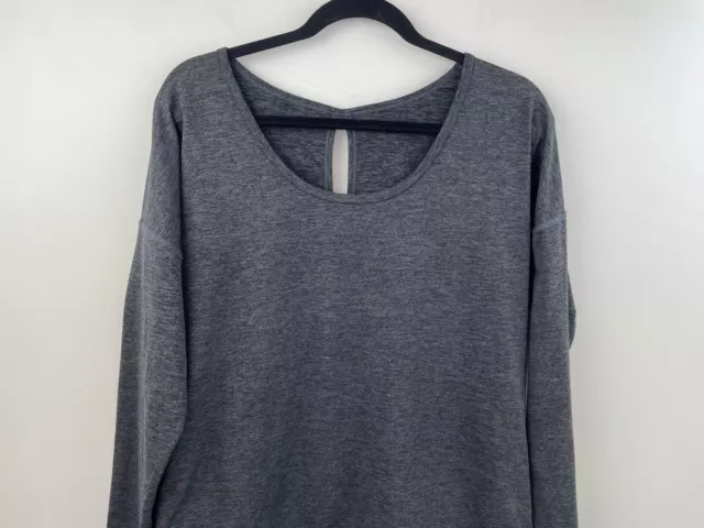 Hard Tail Forever Small Shirt Top Athletic Long Sleeve Open Back Gray A44-12 3