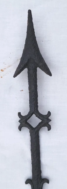 Rare Antique 19th Century Weathervane Arrow Hand Wrought Cast Iron Ruby Glass 3