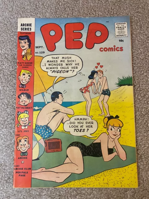 Pep Comics #129 Archie Betty and Veronica 1958 Silver Age Teen Comic Book F-VF