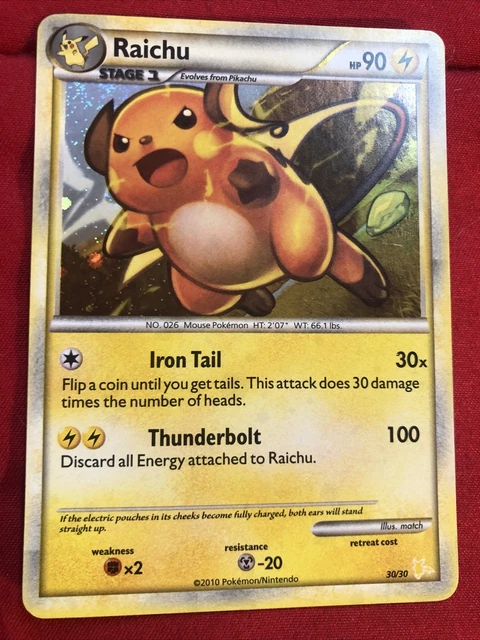 Raichu 30/30 Cosmos Holo Promo - Raichu Trainer Kit Exclusive- Pokemon Card