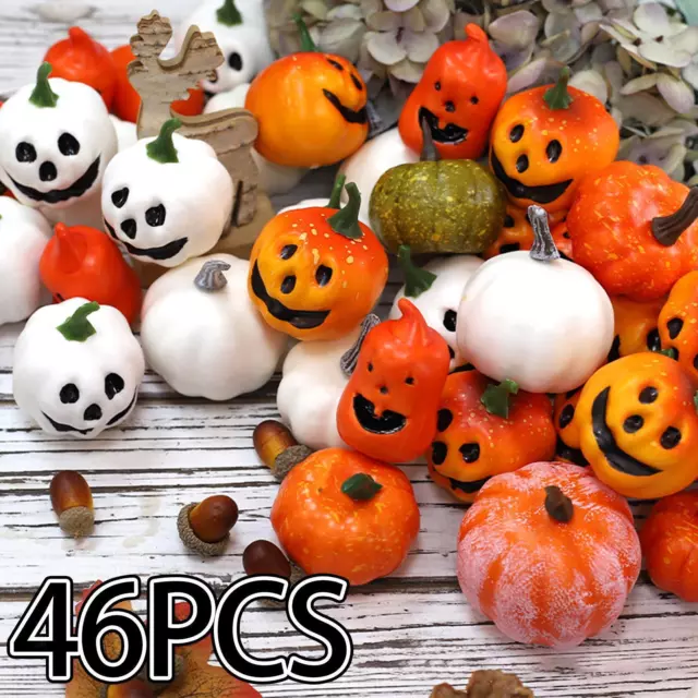 Artificial Pumpkins Set Home Decor for Thanksgiving Harvest Fall Autumn