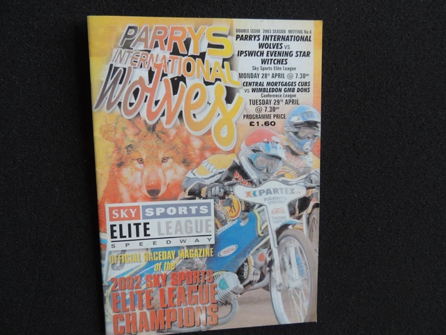 Wolverhampton Speedway v Ipswich 28th April 2003 Raceday Programme