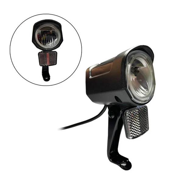 Phare Vélo Électrique HERCHR 12W - 36V-60V - Câble 1.6m - Super Lumineux Avec Klaxon - Pour Vélos/Scooters