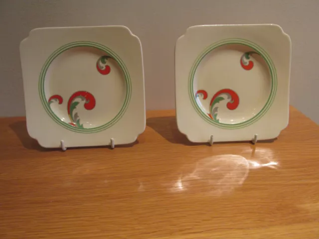 Royal Doulton Art Deco "Lynn"  2 square side plates