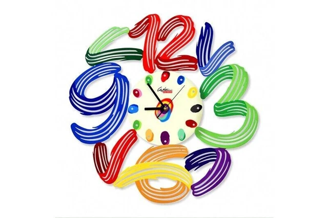 Sculpture en métal " Art Time Clock " peinte à la main par DAVID GERSTEIN