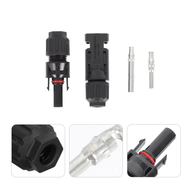 Conector fotovoltaico abdominales conector de panel solar fotovoltaico negro