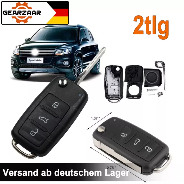 3 TASTEN KLAPPSCHLÜSSEL Schlüssel Gehäuse Für VW Golf VII 7 MK7