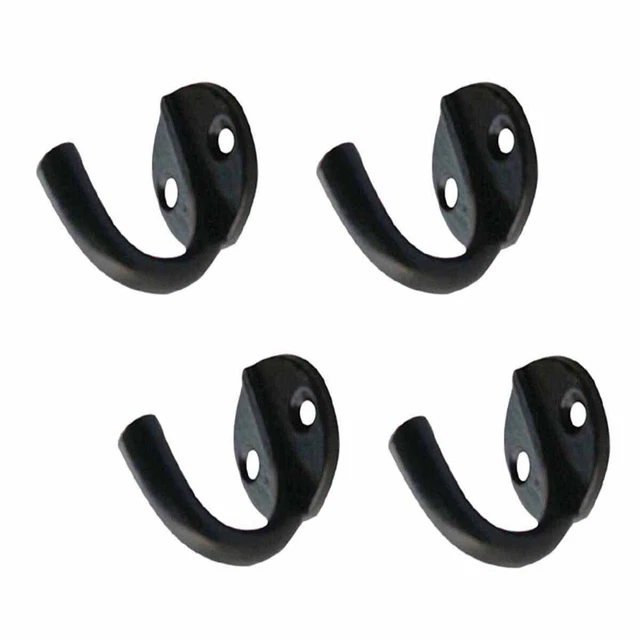 4 Hook Wrought Iron Black RSF Coat 1 1/2" X  1 3/4" | Renovator's Supply