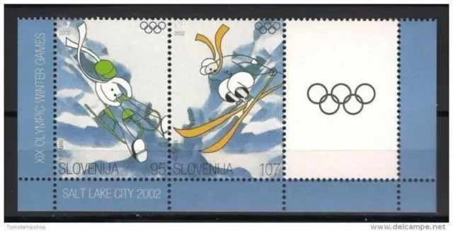 Slovénie 2002 Olympique Jeux Sport Lugière Ski lbs 2v strip MNH 1