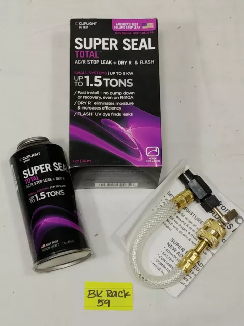 Cliplight 971kit A/C Refrigerant SuperSeal Leak Sealant Tota