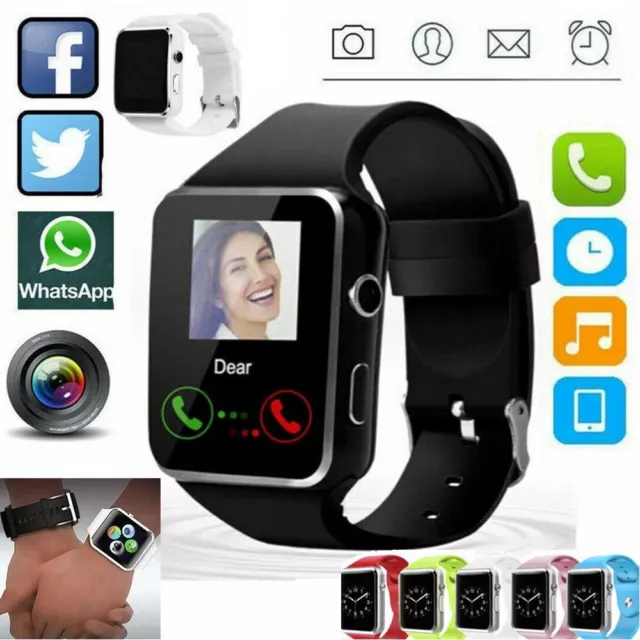 Waterproof Smart Watch Bluetooth GSM SIM Phone Camera Pedometer For Android iOS