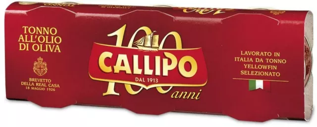 Callipo Tonno all'Olio di Oliva, Scatola 4 conf. da 3 pez da 80g [12 pez, 960g]