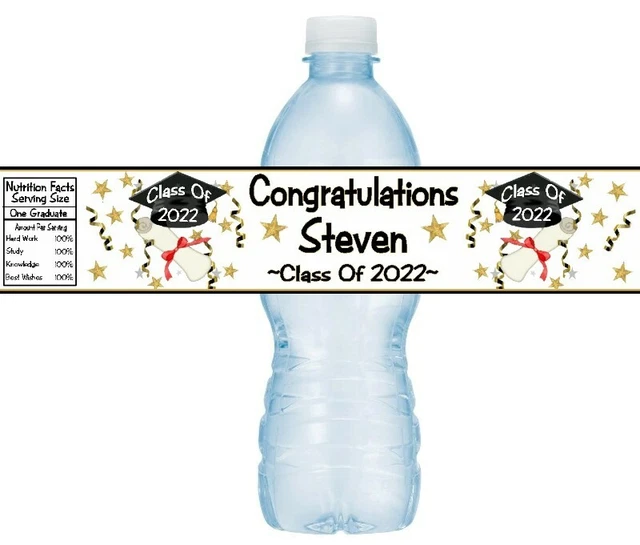 12 GRADUATION PARTY Water Bottle Stickers Congratulations Class Of 2023