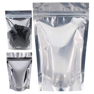Imballaggio borse traslucido zipper stand-up sacchetti di plastica richiudibili bere bevande 6,1 cm Bottom Gusset 50PCS 