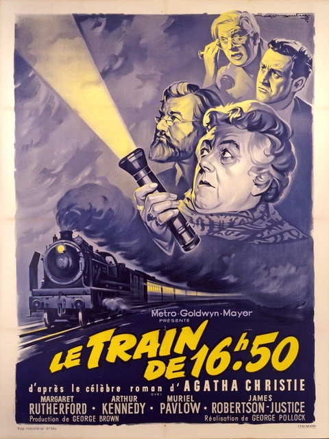 LE TRAIN DE 16.30, Agatha Christie, Repro Affiche Cinema Vintage (40X60 ...