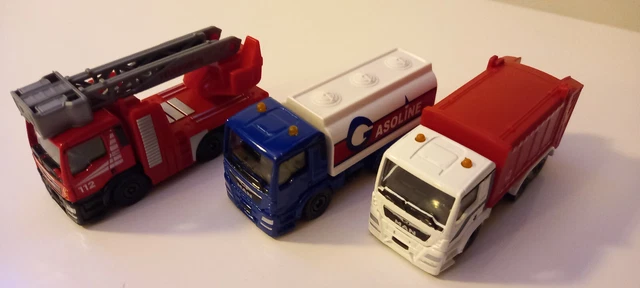 Majorette Lot De 5 Camions Bernard-Fardier-Benne à ordures-Maraîcher-Containers