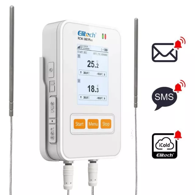 Enregistreur de données numérique Elitech double sonde externe ultra basse WiFi RCW-360PW-TDLE 2