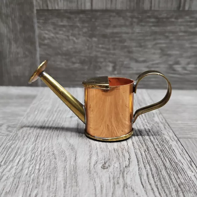 Vintage Miniature Dolls House Copper & Brass Watering Can Larger Doll House