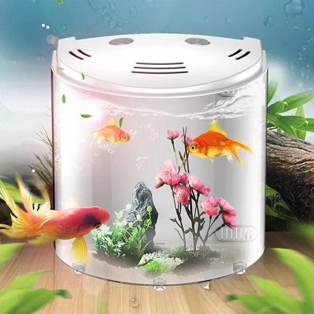 Small Nano Starter Curve Aquarium Fish Tank Coldwater Tropical LED Lighting 5L