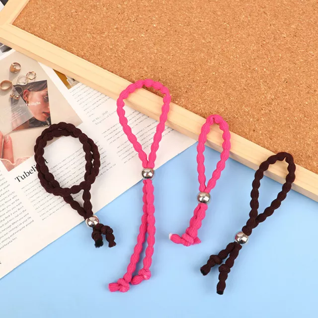 24/44cm Adjustable Hair Rope Beads Sliding Elastic Hair Bands Ponytail Holder