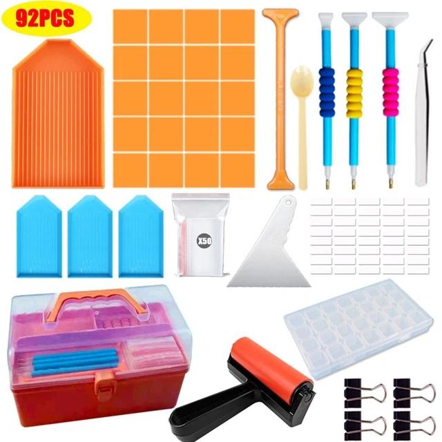 Diamantbild Werkzeuge Set mit Gitter Aufbewahrung Klebstift und Pinzette