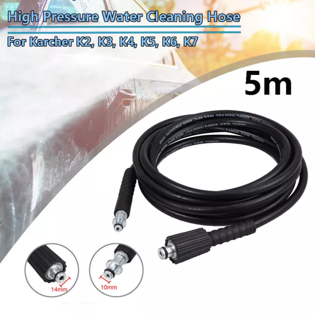 5M High Pressure Washer Replacement Hose Cleaning Pipe M22 M14 For Car Jet Lance