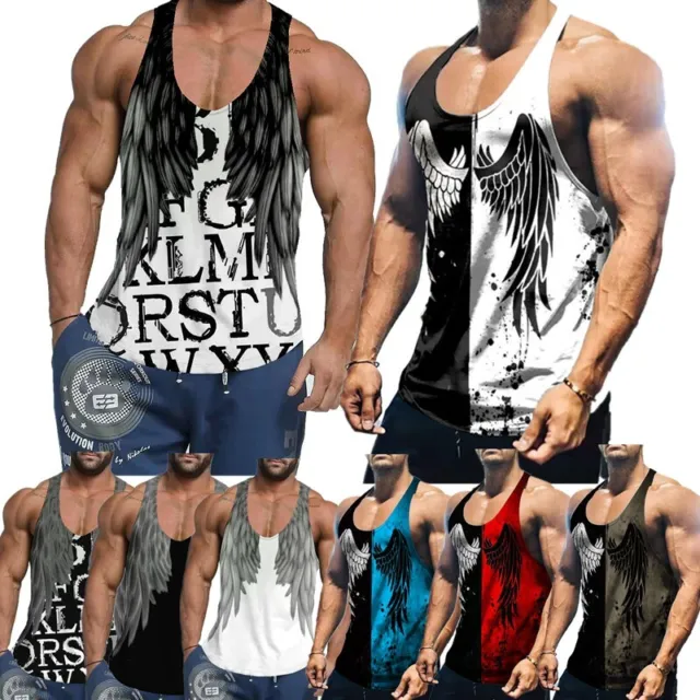 Mens Bodybuilding Muscle Vest Pullover Tank Tops Gym Workout Sleeveless T-Shirt