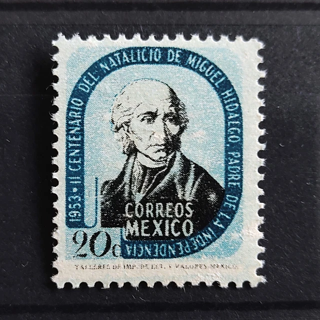 MEXICO 1953 Sc 873var 20c HIDALGO w/ GOBIERNO MEX. wmk, MNH, very rare wmk error