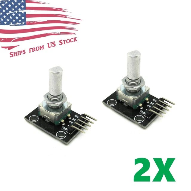 2X ROTARY ENCODER Sensor Module w/ Pushbutton Switch KY-040 for Arduino ...
