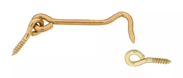 National Hardware N118-158 Solid Brass General Purpose Hook & Eye 3 L in.